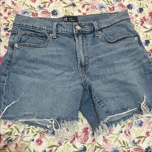 GAP Women's Distressed Blue Denim Shorts
